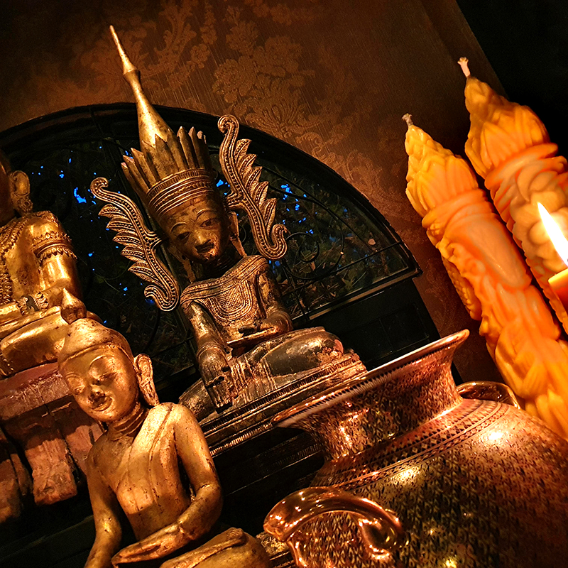 Extremely Rare 17C Bronze Sitting Laos Buddha #DW096